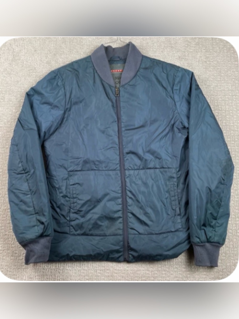 Prada Navy Blue Bomber Jacket